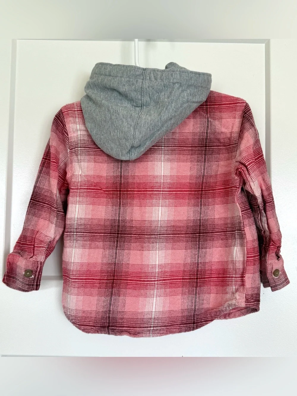 Old Navy Toddler Plaid Hooded Flannel Shirt Size 2T